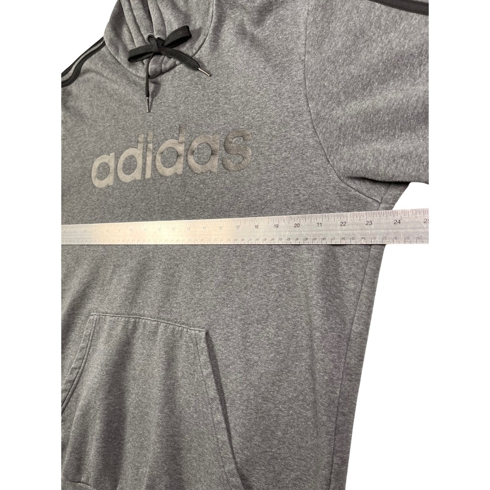Adidas Gray Pullover Hoodie Sweatshirt Mens LargeTonal Logo Pocket‎ - Picture 4 of 7